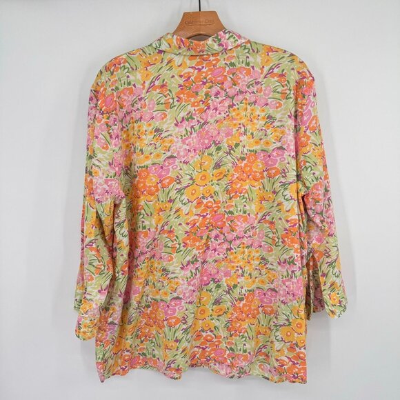 Lauren Ralph Lauren Womens Floral Button-Up Shirt size 2X plus Cotton - Picture 7 of 9